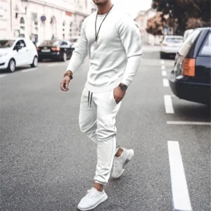Men Two Pieces Sets Running Sweatshirt+Sweatpants
