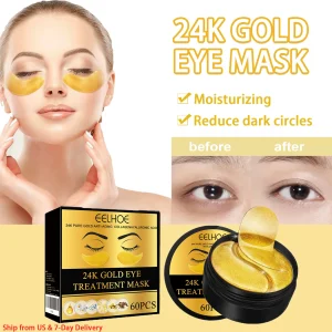 60PCS 24K Gold Eye Mask Moisturizing Firming Patches